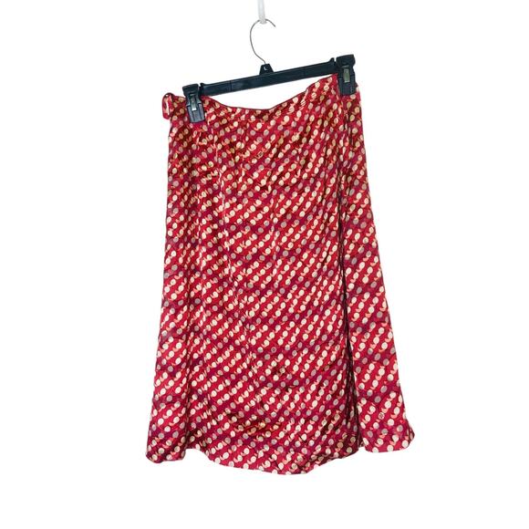 NWT Tory Burch Womens Silk Midi Pleated Skirt Inner Lining Side Zip Red Size 4 - Picture 3 of 10